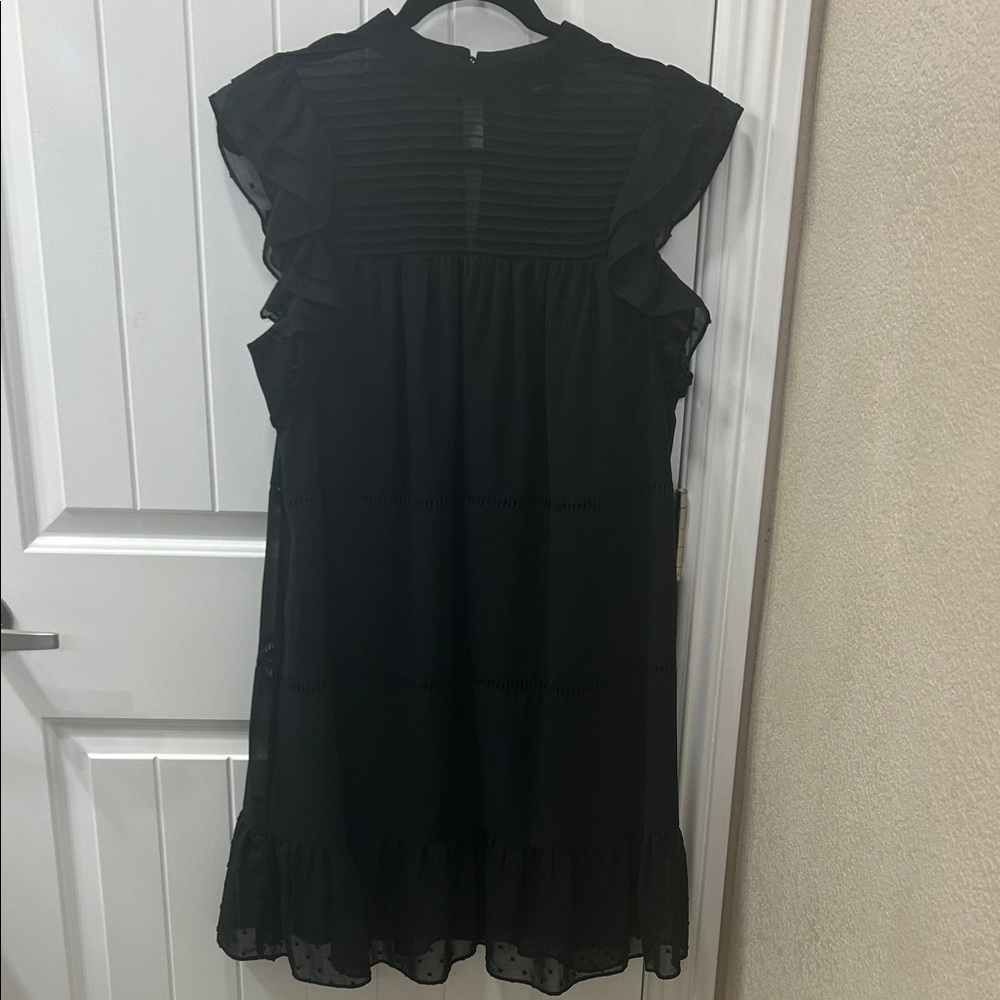 Who What Wear Black Ruffle Dress